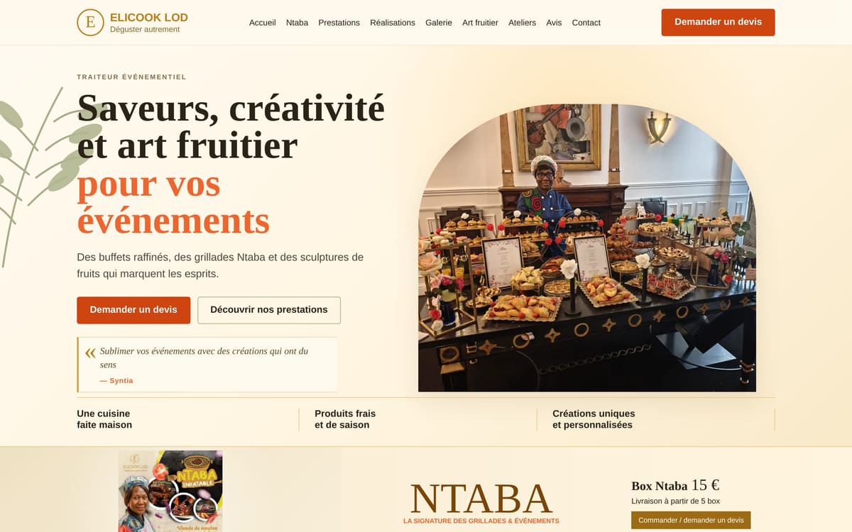Capture de le site d'ELICOOK LOD