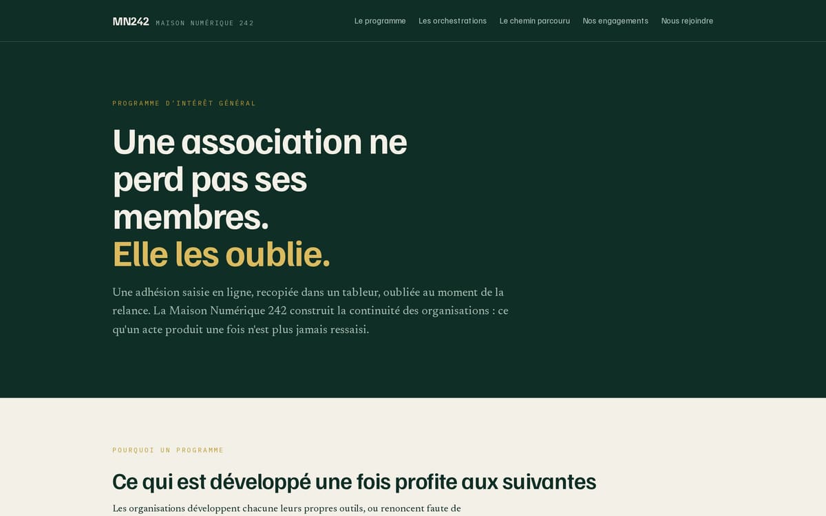 Capture du site Maison Numérique 242